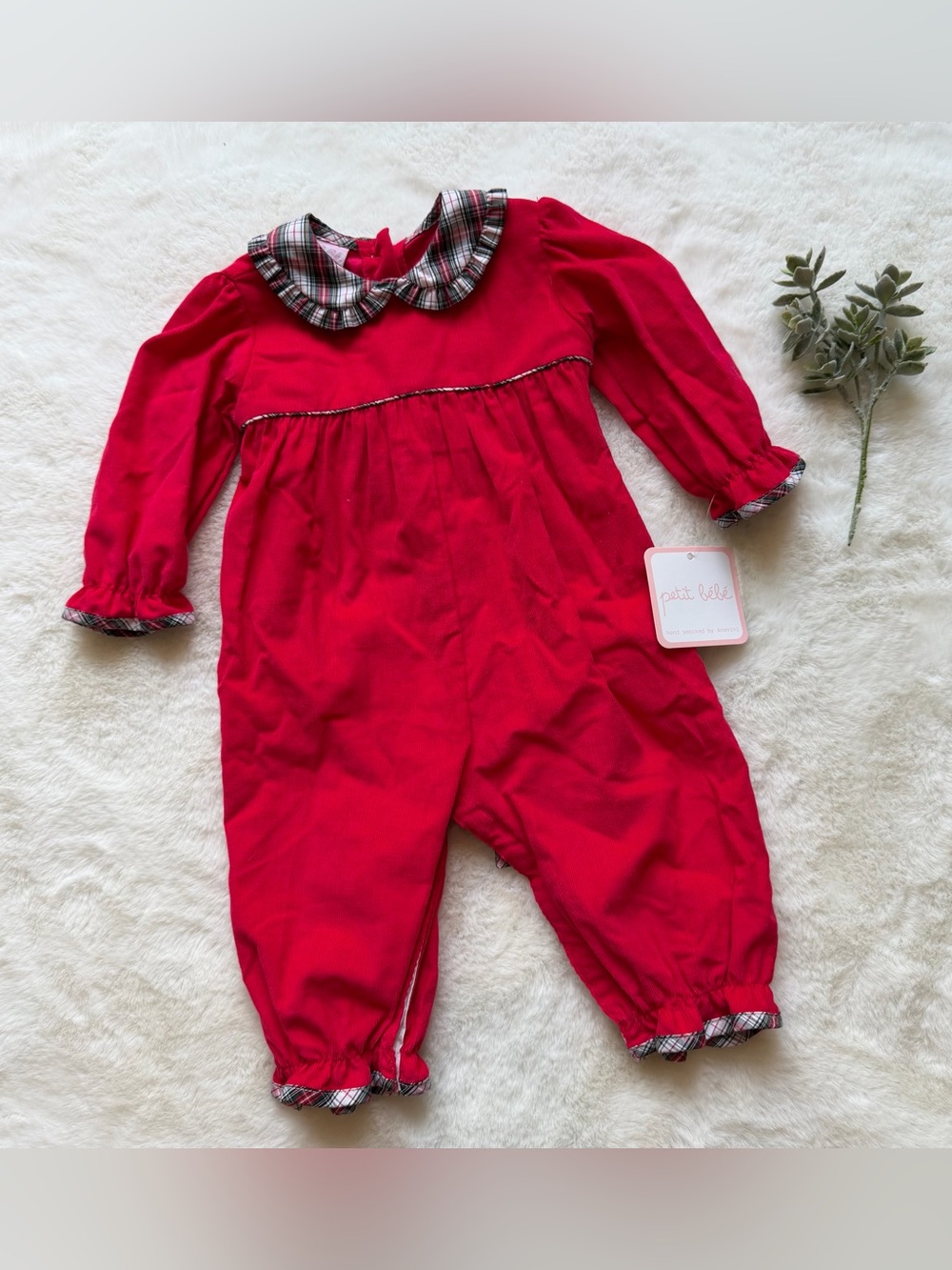 Petit Bebe | NWT - Tartan Holiday Jumper -
Size 6 Months - Red